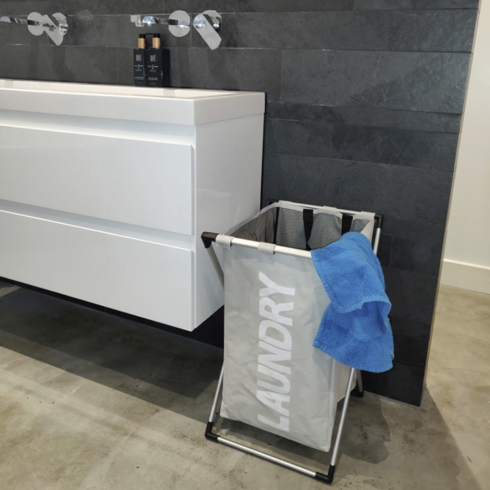 IVOL 1 vak zwart opvouwbare wasmand