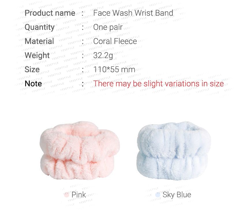 NEJA - Set van 2: Coral Fleece gezichtsreiniger polsbandje