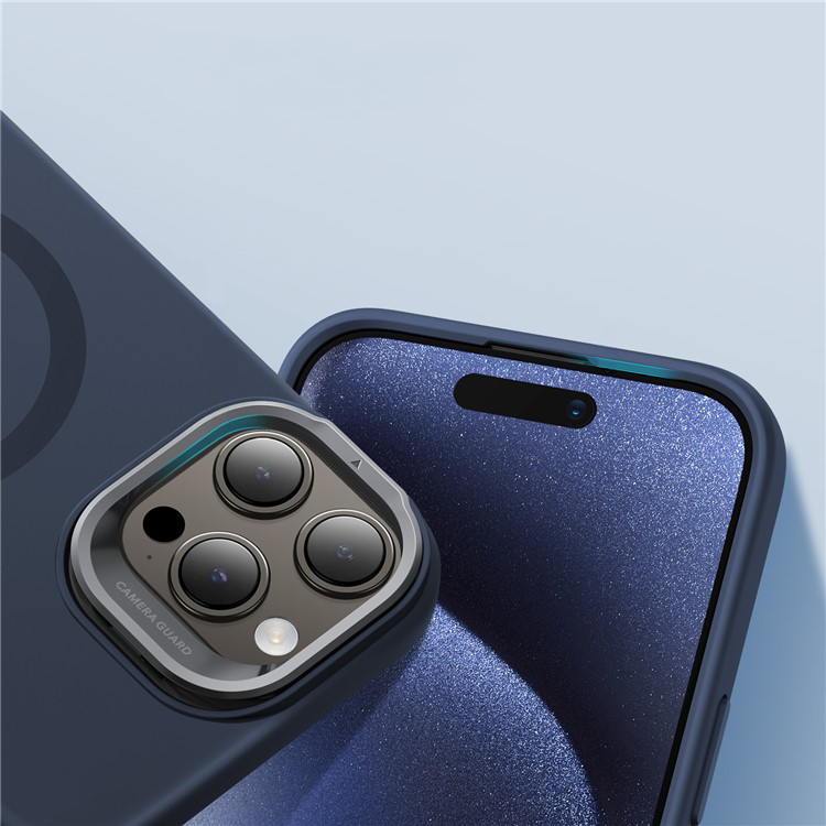 iPhone 15 Pro Max Cloud Series MagSafe Silikon Case Hülle   Kickstand - Dunkelblau
