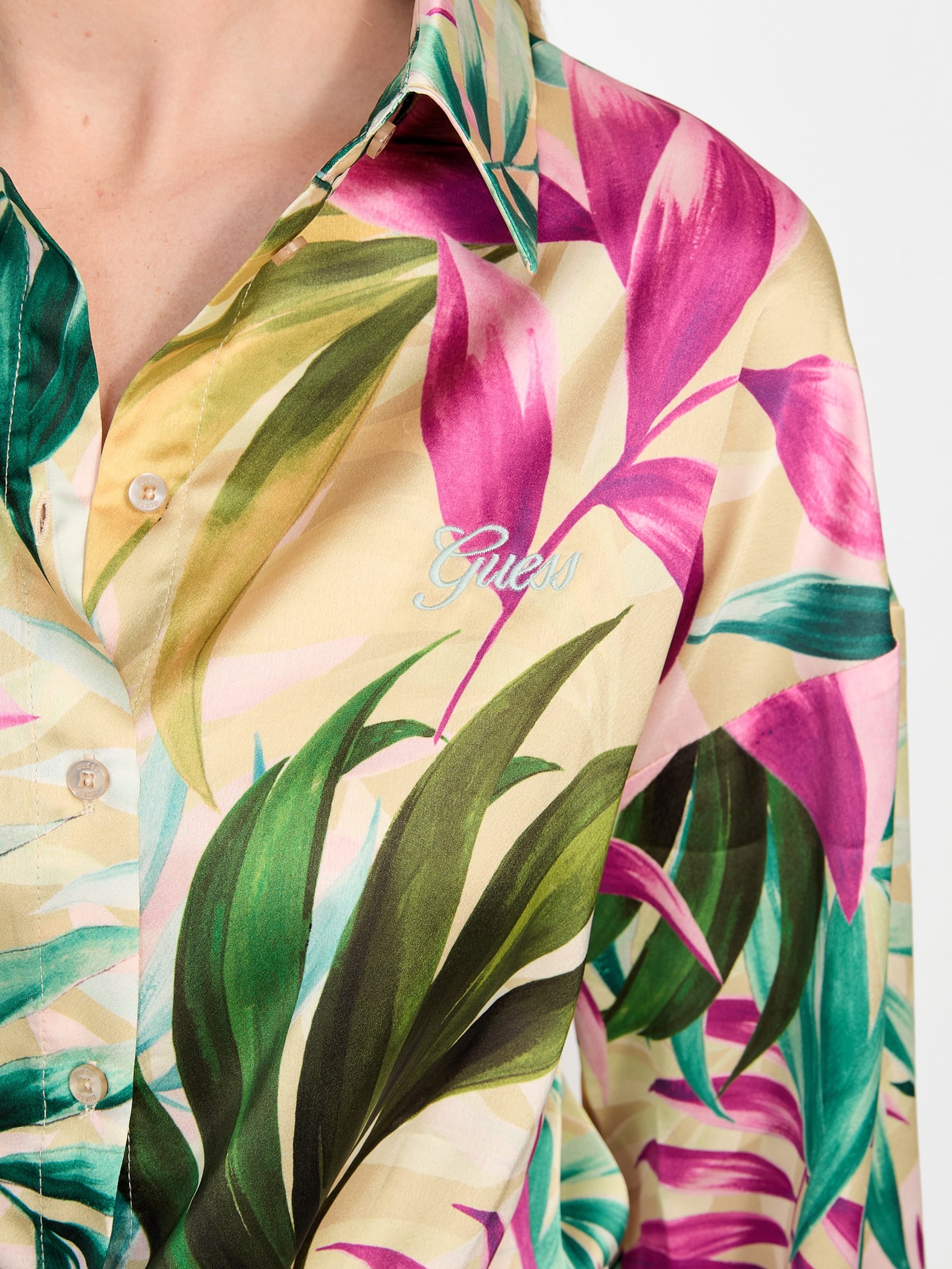 Camisa de cetim estampada Eco Jun