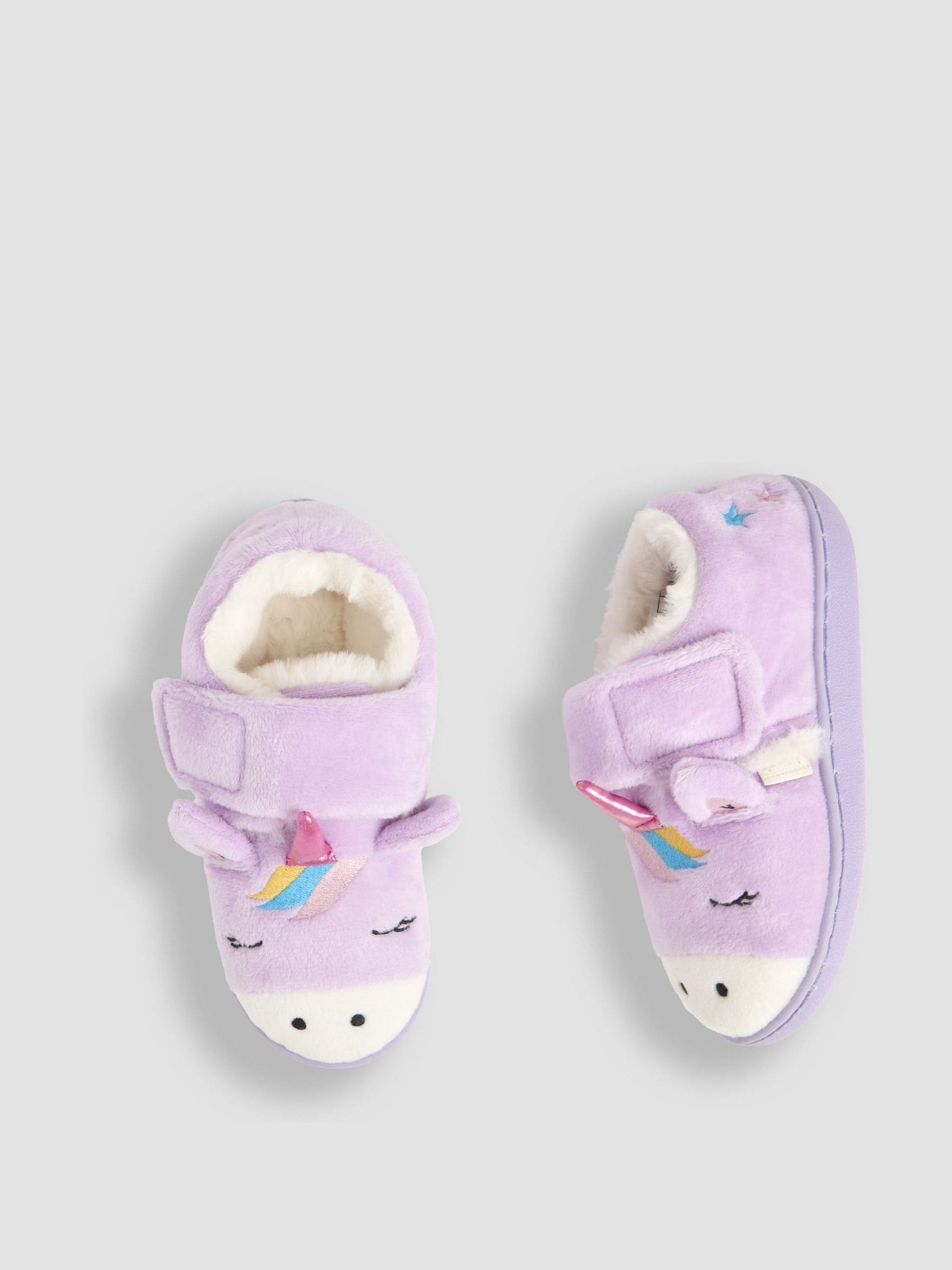 Lila met eenhoornprint - JoJo Maman Bébé - Pantoffelschoenen met eenhoorn