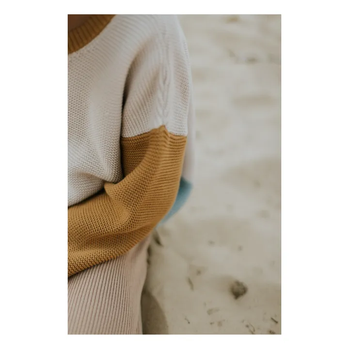 Yuki Pull Chunky Coton Bio Color Block | Beige