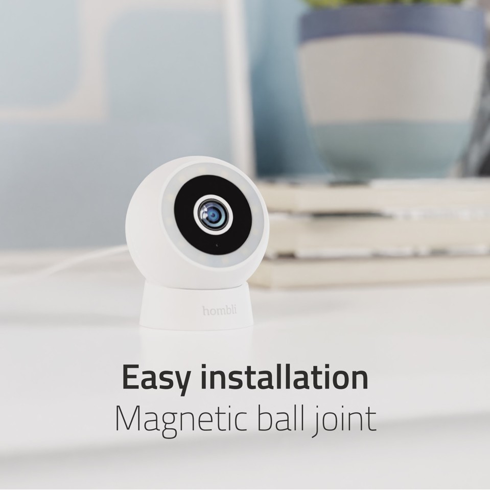 Hombli - Smart Outdoor/Indoor Compact Cam, Hvid
