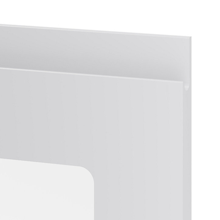 Porte de meuble de cuisine vitrée Garcinia gris clair brillant l. 50 cm x H. 90 cm GoodHome