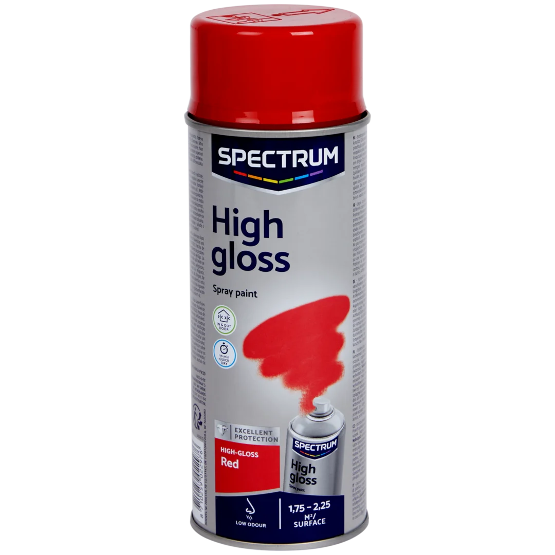 Spectrum hoogglans spuitverf rood 400 ml