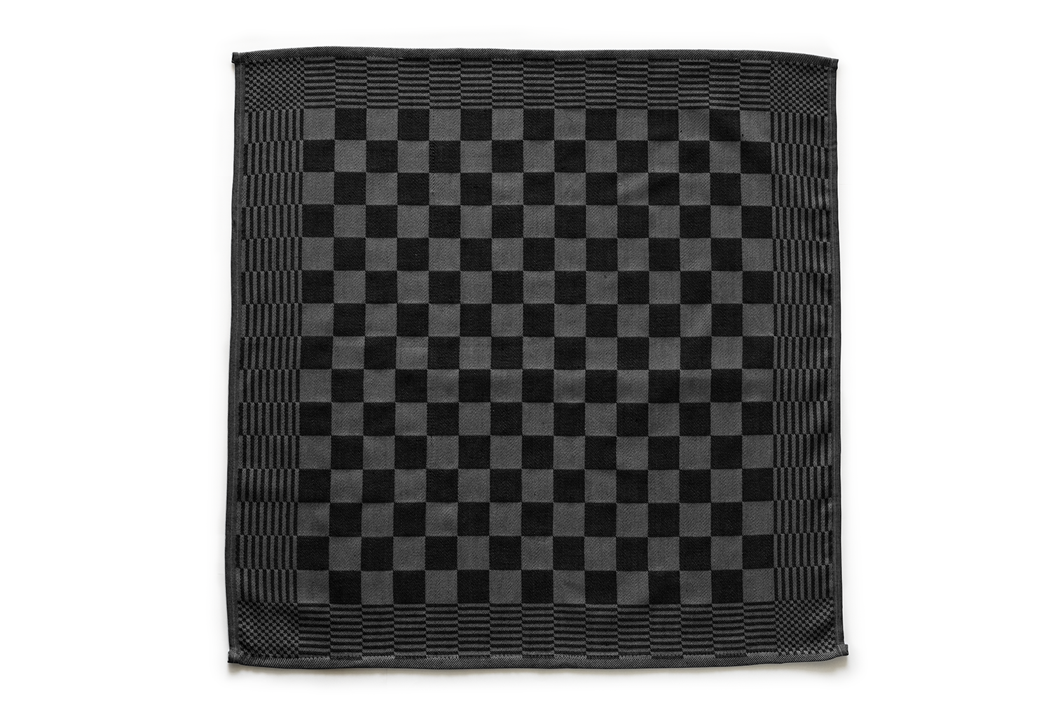 LINNICK Theedoekenset Blok 65x65cm - zwart - set van 6