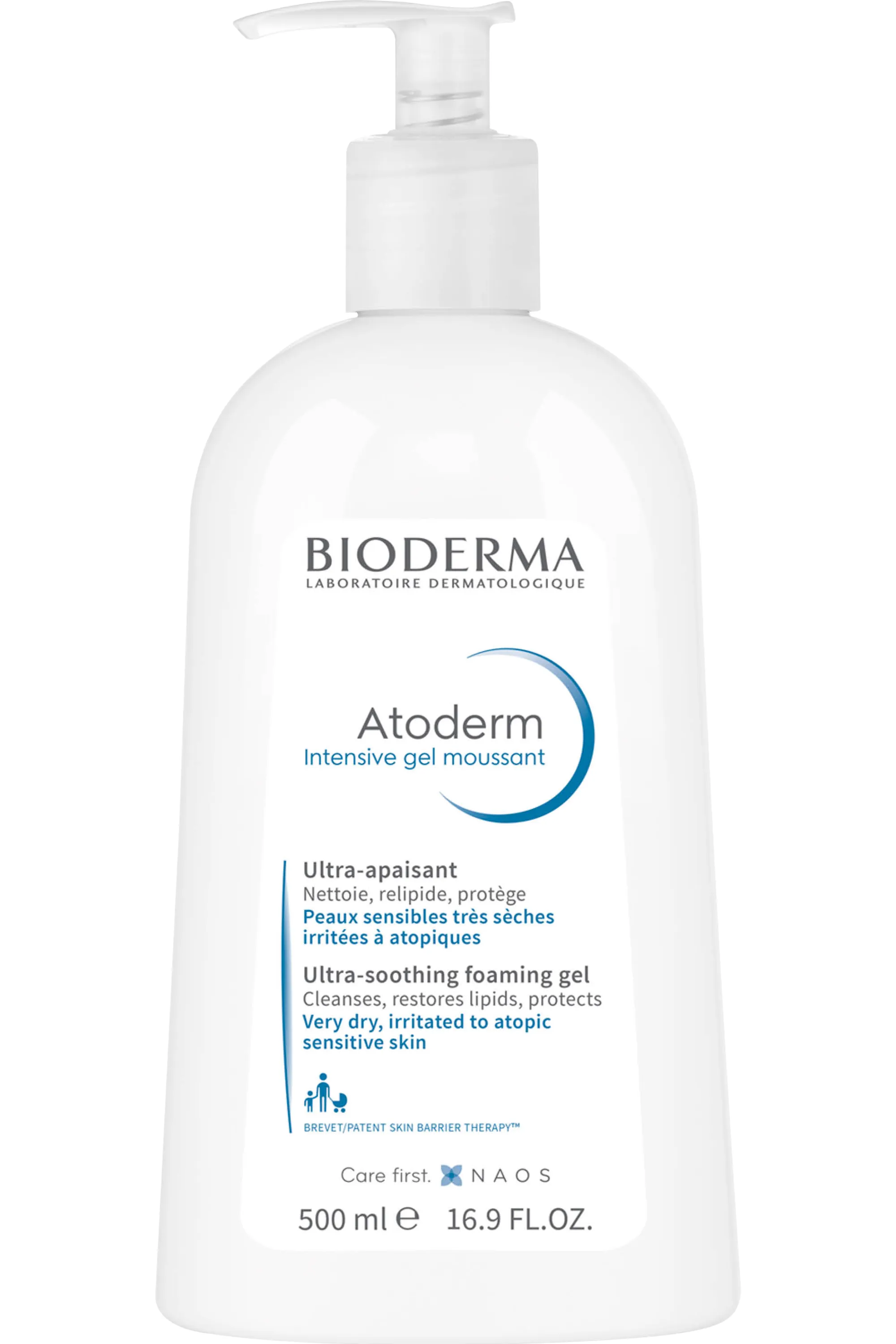Bioderma Gel moussant corps peaux sensisbles Atdoderm Intensive-500 ml