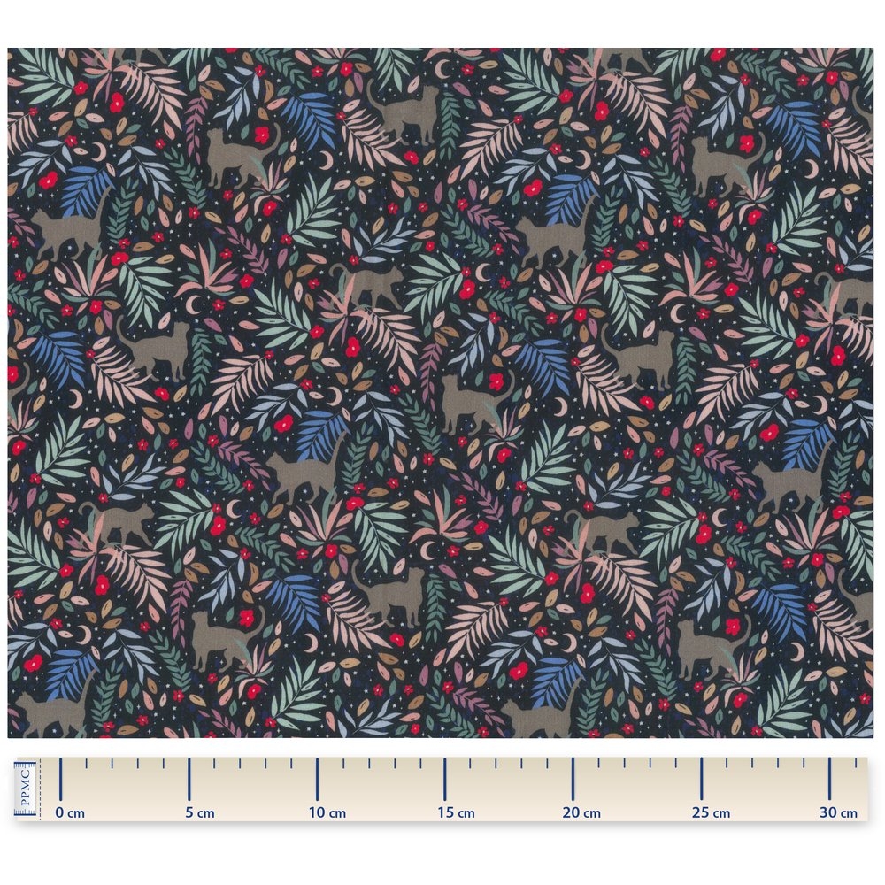 Tissu Coton Au Mètre Nuit Féline