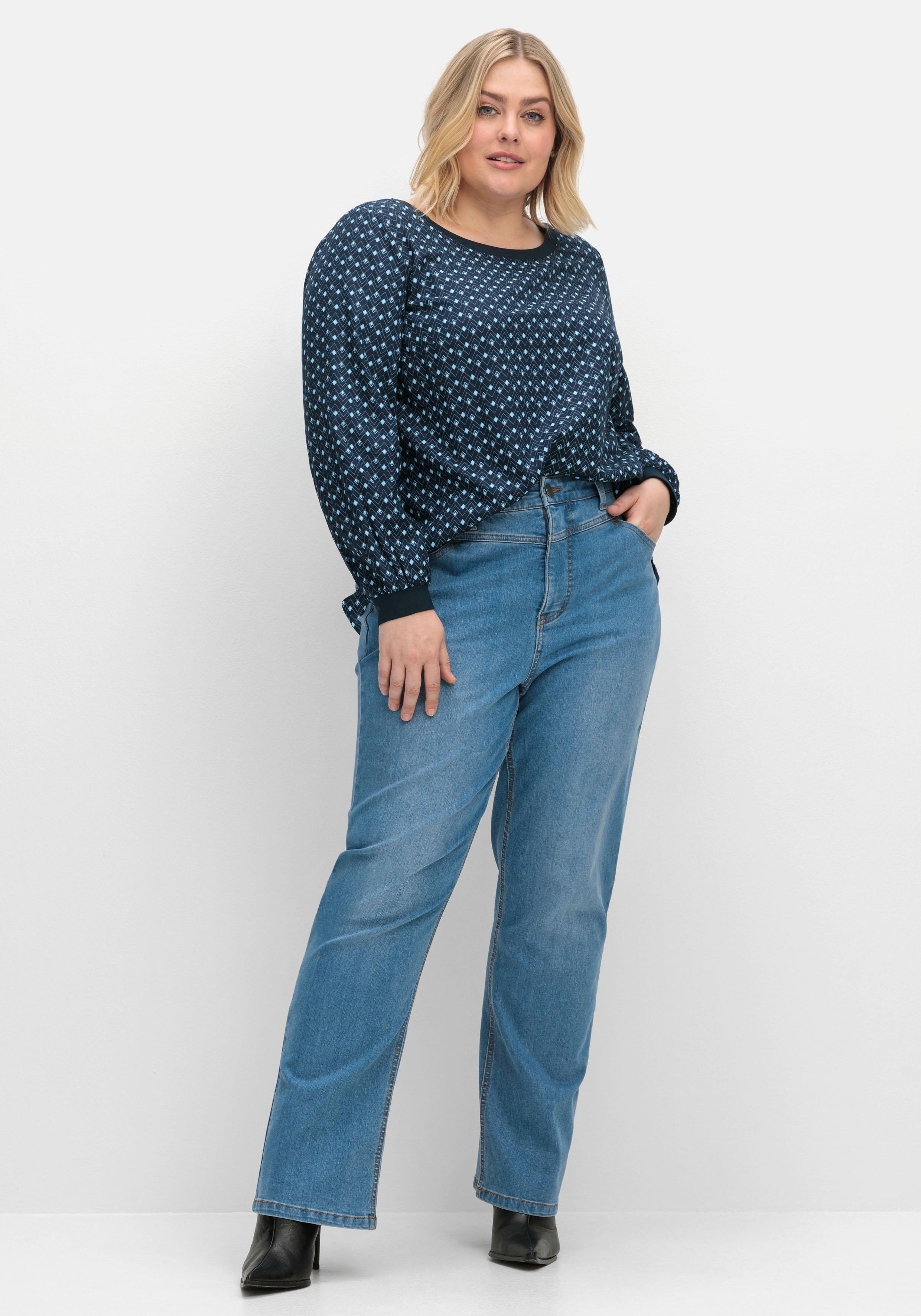 Tunika mit Minimal-Alloverprint, aus Twill