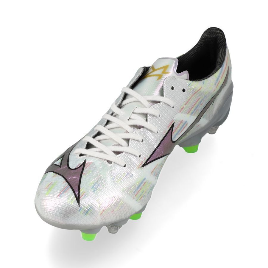 Mizuno Alpha II Elite SG - Blanc/Silver Iridescent/Noir