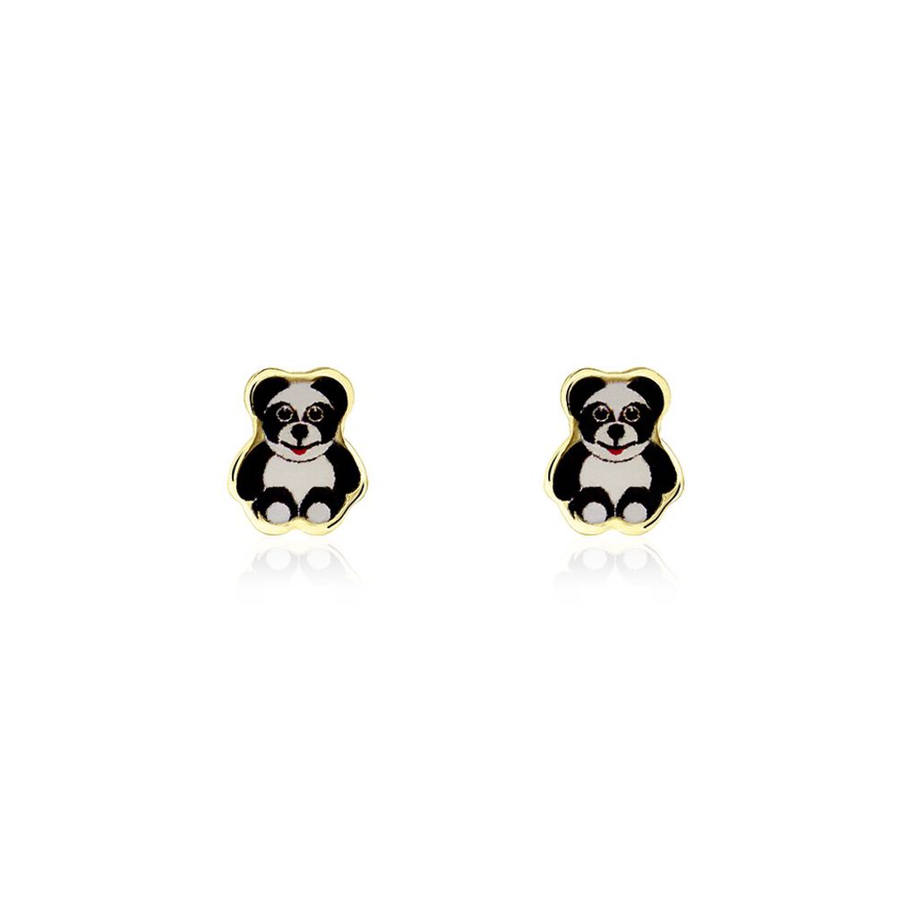Boucles D'oreilles Puces Ourson Or Jaune