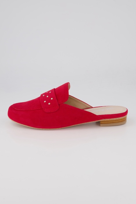 Ledermules, Ziernieten, Veloursleder, Weite H