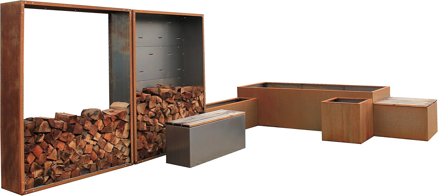 Palatino Exclusive Line Hochbeet/Pflanzkübel LOTTE aus Corten-Stahl 120 x 40, Höhe 50 cm, modular