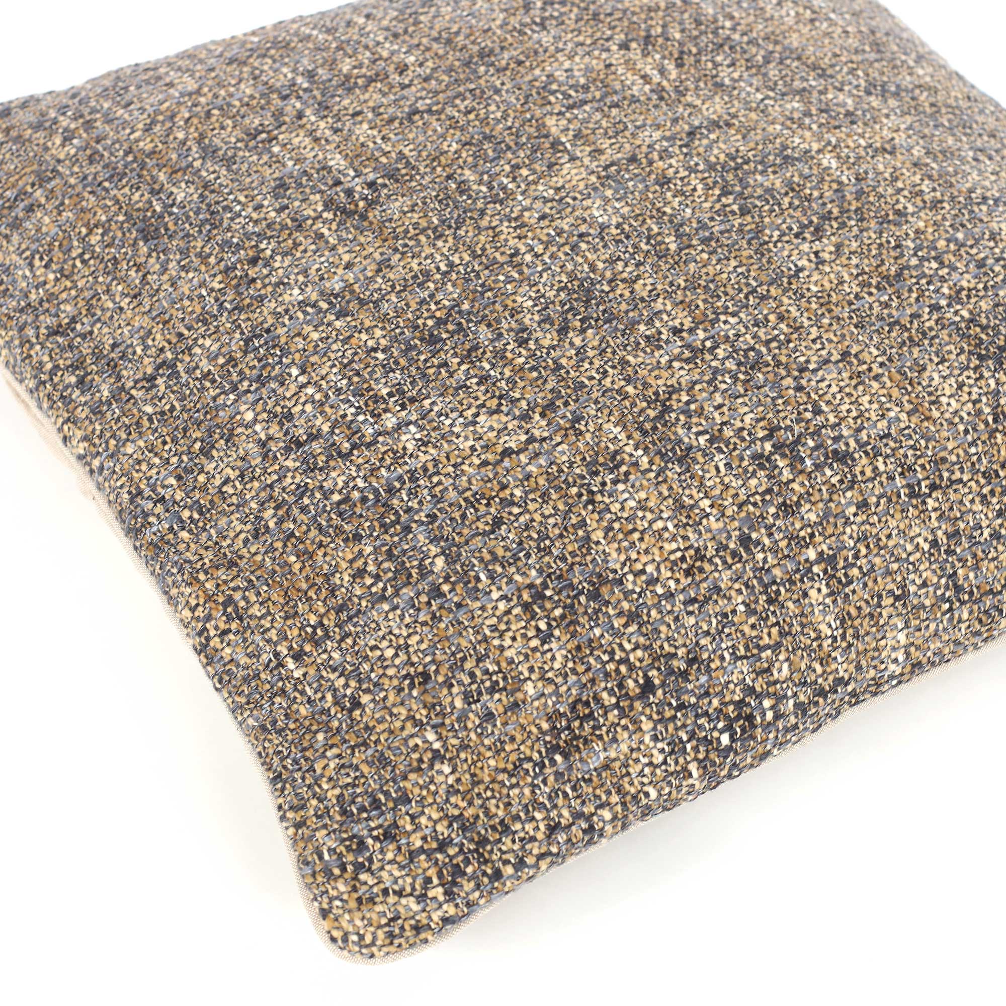 Kissen 'Chocho' blau-braun, aus Baumwolle, B 60 cm, H 60 cm von fischer's lagerhaus