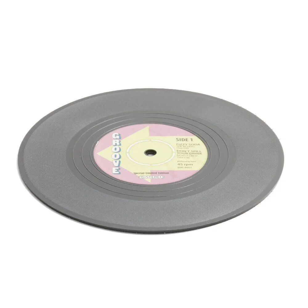 Dessous de verre forme vinyle Ø10,5cm 4 pièces