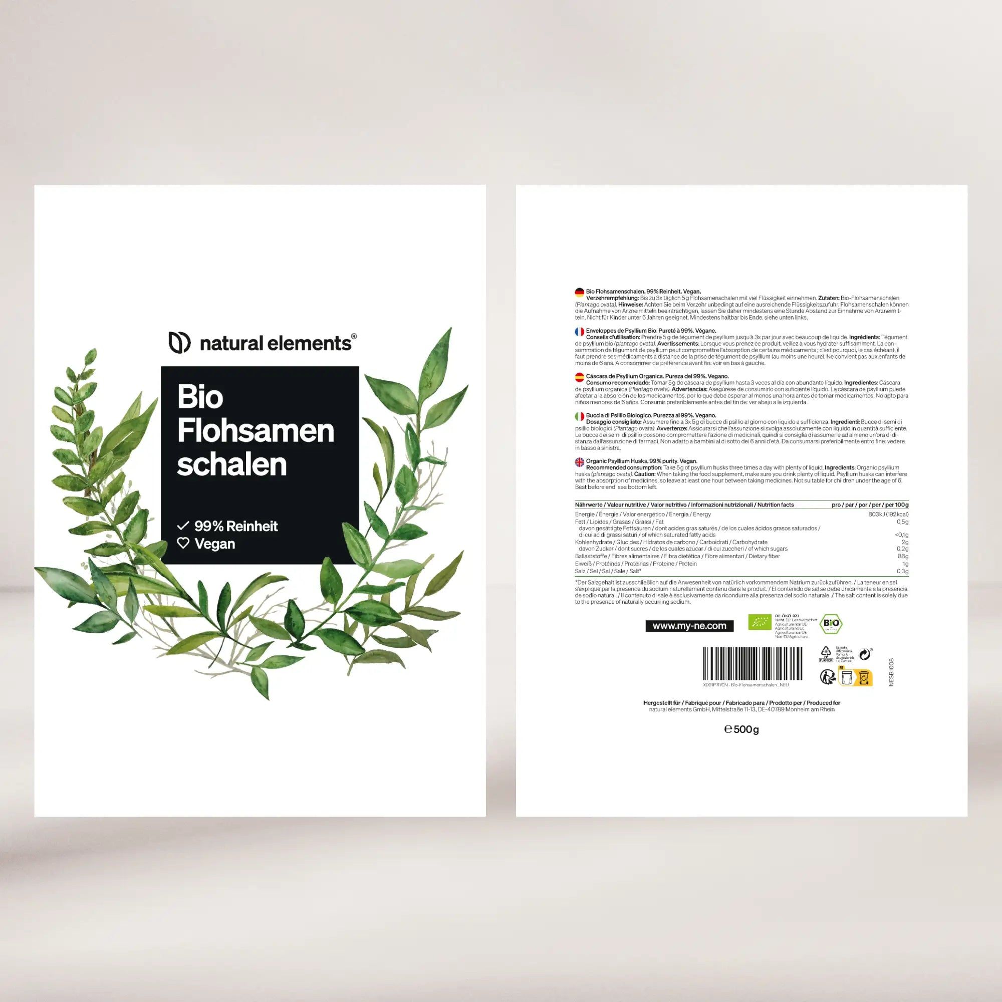 natural elements Bio Flohsamenschalen
