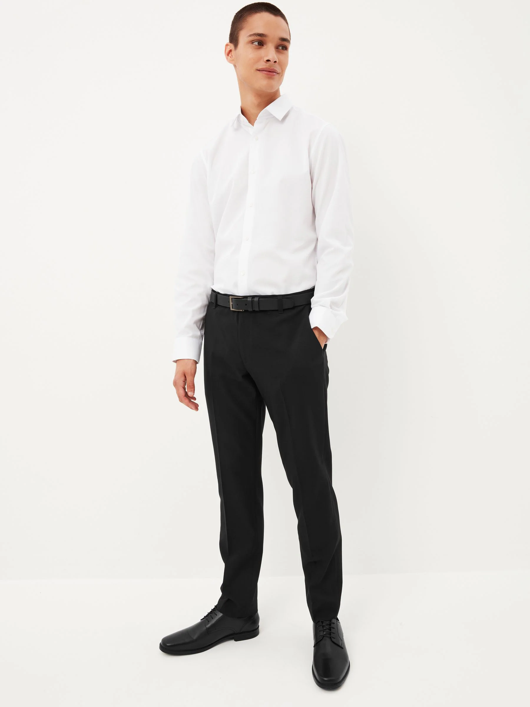 Zwart - Slim Fit - Machinewasbare modieuze broek zonder bandplooien