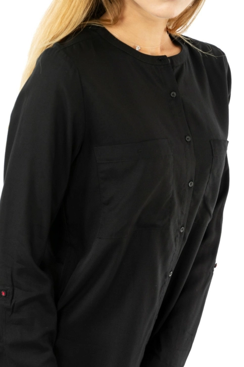 chemisier street one solid buttoned w pocket 10001 black