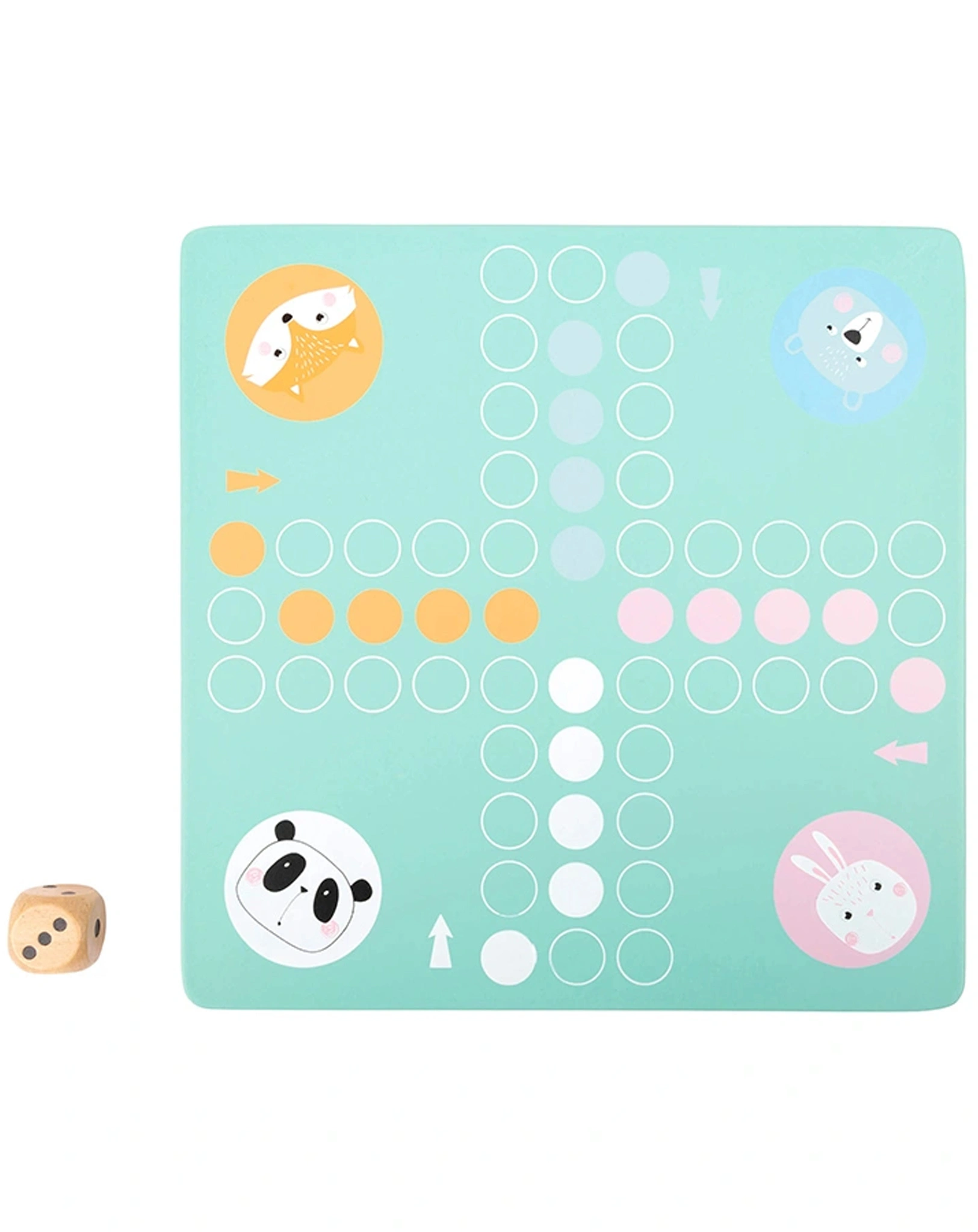 Brettspiel LUDO – PASTELL aus Holz