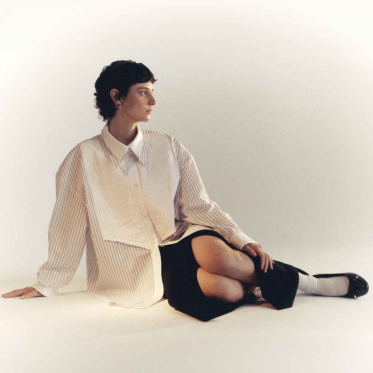 JEREMY CURRAT X LA REDOUTE<br>Camisa listrada, fabricada na Europa