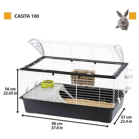 Cage équipée Casita 100 pour grands rongeurs : longueur 96 cm