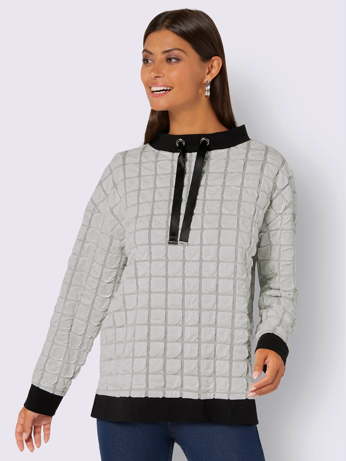 Sweat-shirt jacquard en jersey tendance