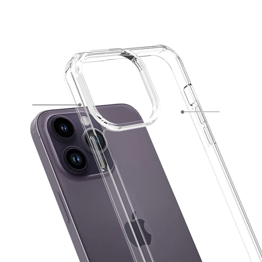 iPhone 16 Pro Max Hybrid Hülle TPU Bumper mit Acryl Rückseite - Transparent
