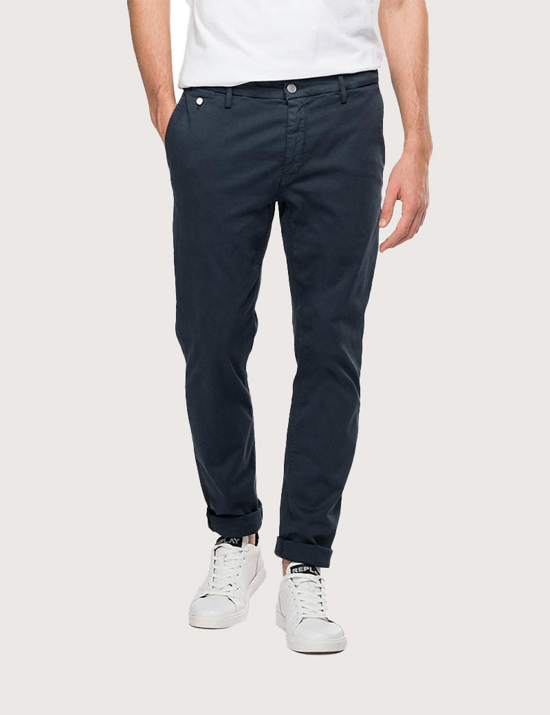REPLAY CHINO HOMME REGULAR BENNI BLEU MARINE