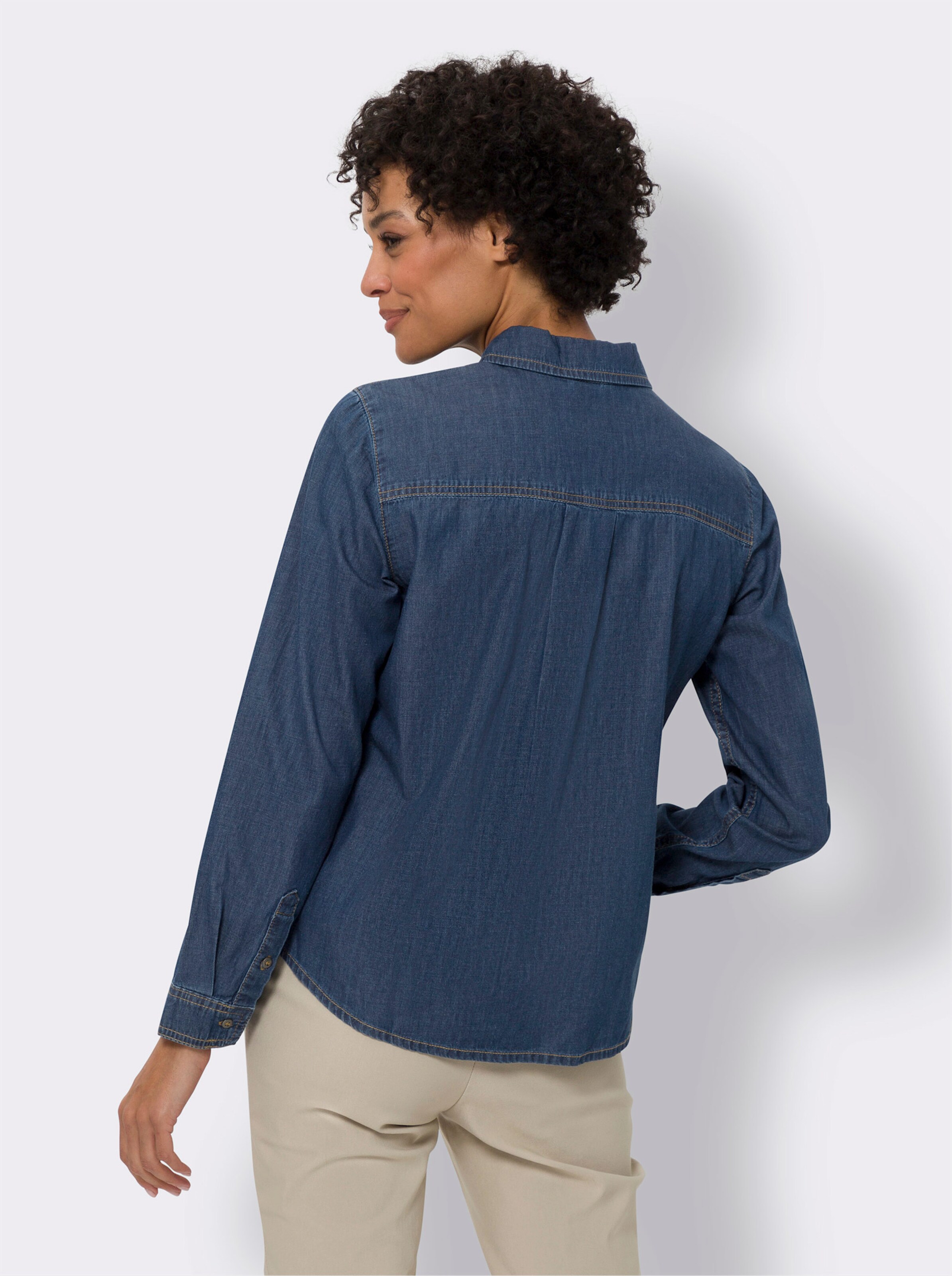Jeansbluse mit Metallknöpfen