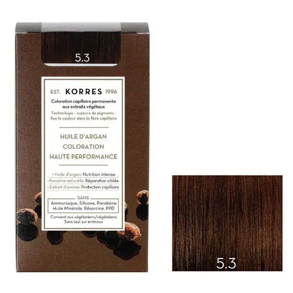 Coloração permanente Korres Castanho Dourado 5.3