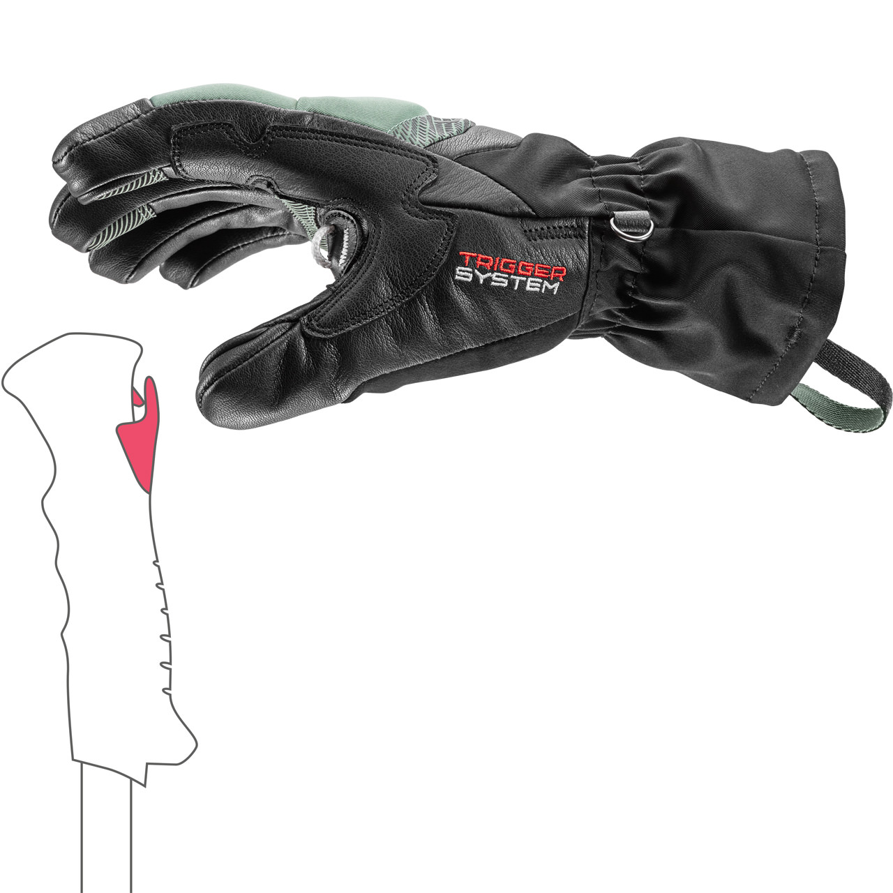 Leki Damen Handschuh GRIFFIN BASE 3D black/dusty green | Skihandschuhe | Skibekleidung | Damen | XSPO-Fashion
