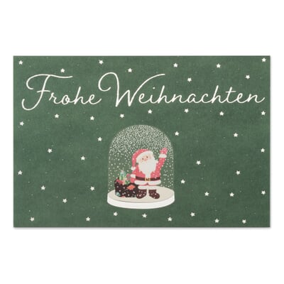 Grußkarte Recycling Papier, Schneekugel