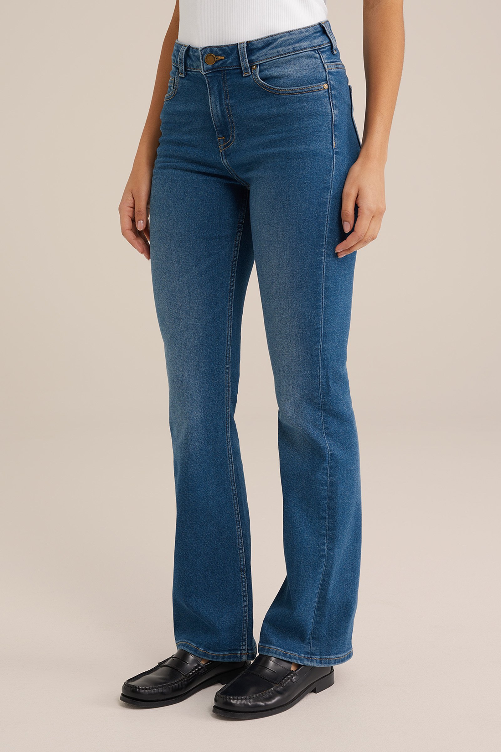 bootcut jeans WE Fashion Donkerblauw