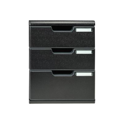 Exacompta Modulo Ecoblack - Module de classement 3 tiroirs - noir