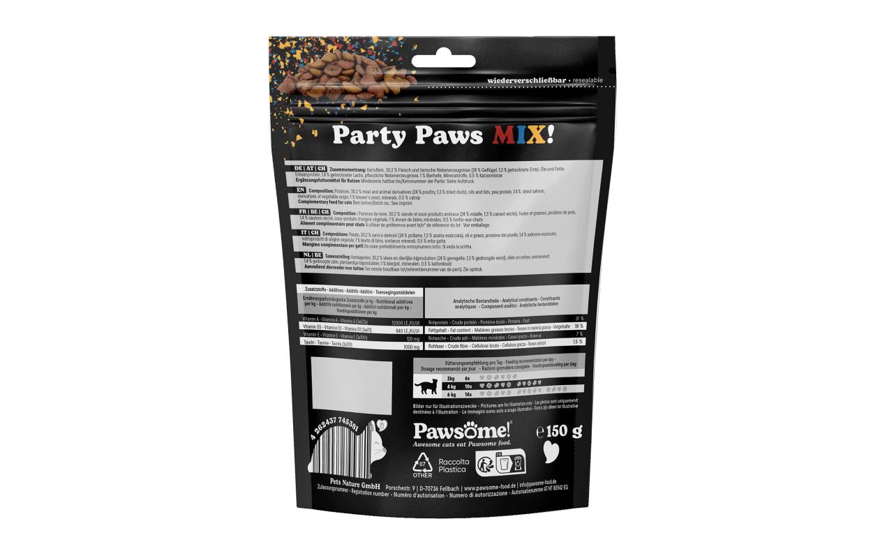 Cat Crunchy Paws Party Mix 150 gSnack für Katzen