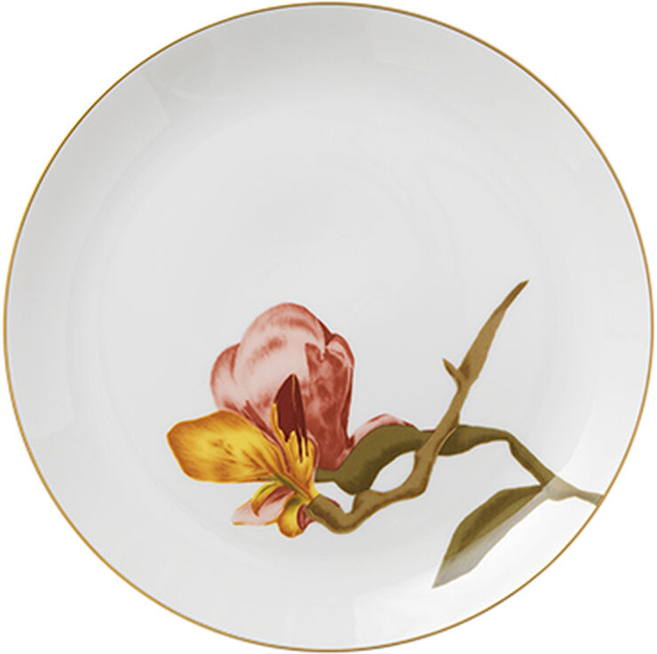 Royal Copenhagen Flora 27 cm. tallerken - Magnolia Hvid, multi
