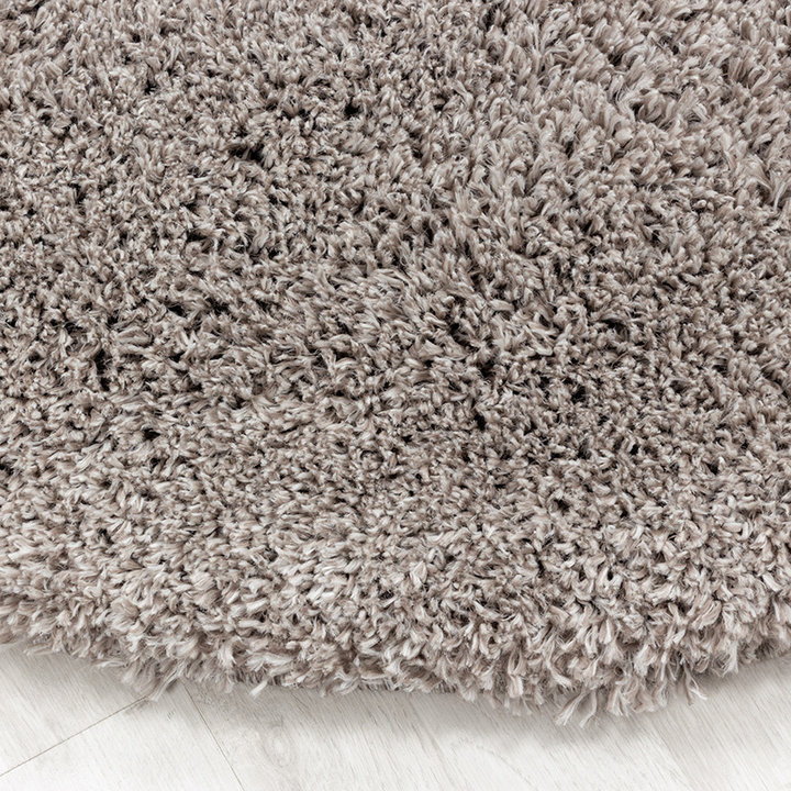 Rond hoogpolig vloerkleed - Fuzzy Beige | Stijlvol