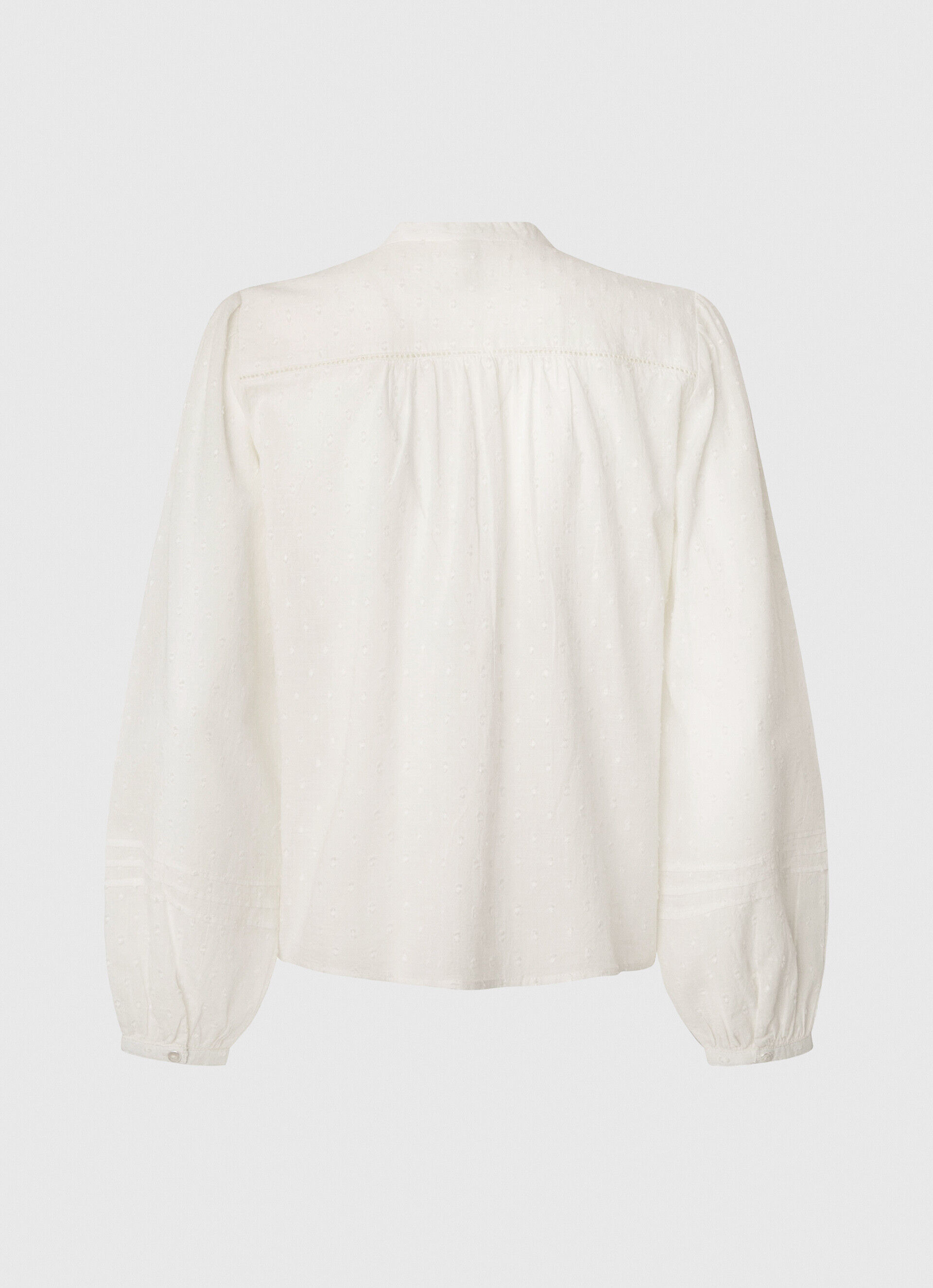 Blusa de algodão dobby bordada - branca
