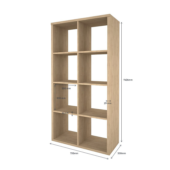 Étagère modulable 8 cubes GoodHome Mixxit effet chêne