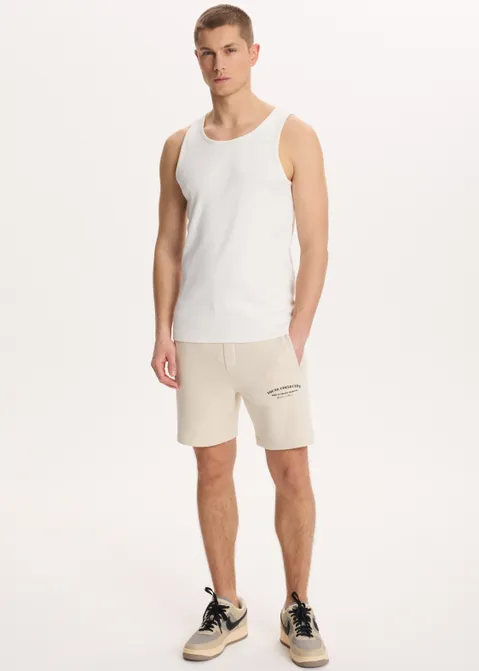 Basic tanktop rib off-white (WIT.O)