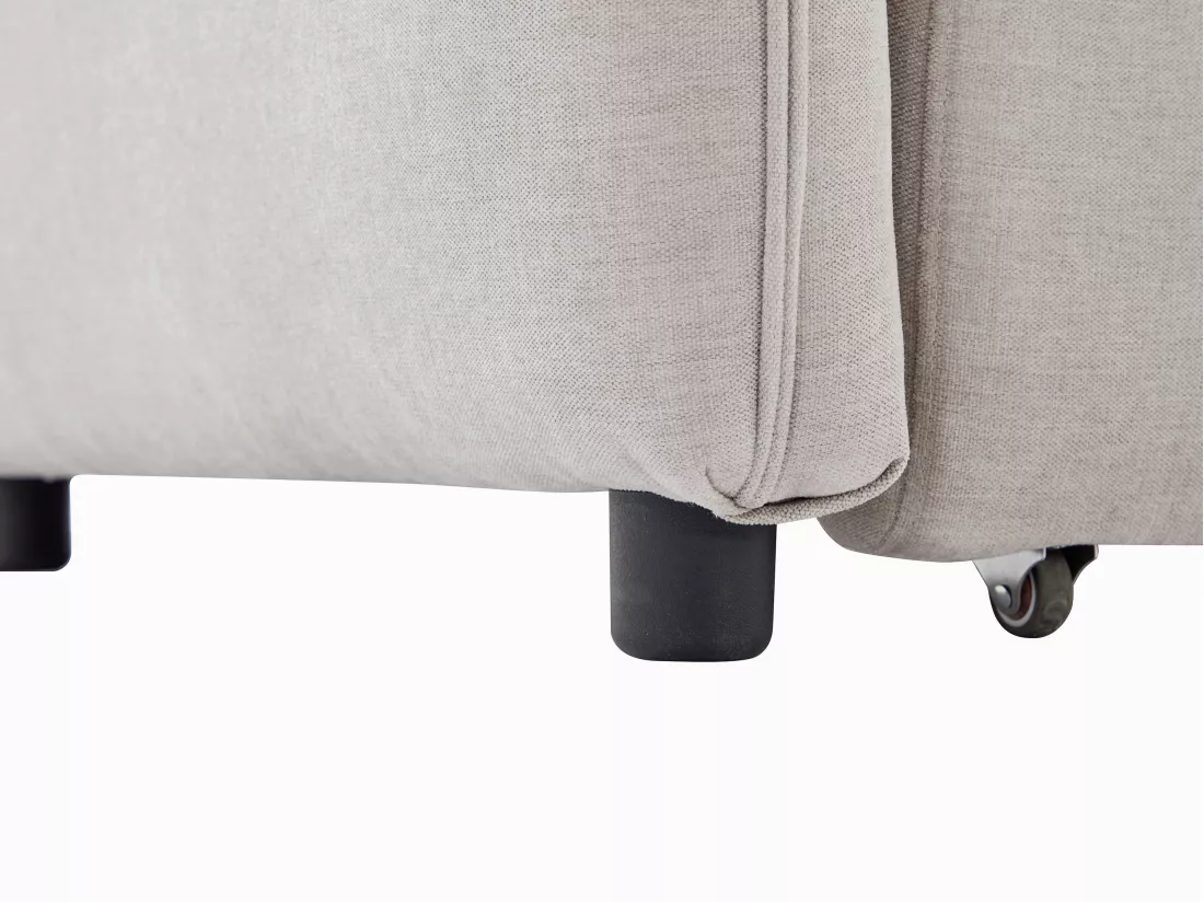 Canapé 3 places convertible en tissu beige avec assise à mémoire de forme SITALA