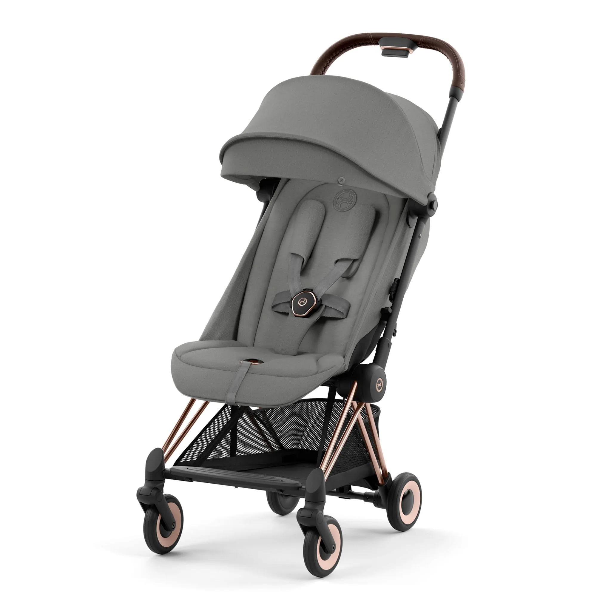 Cybex Poussette Coya - Cadre or rose avec siège gris mirage