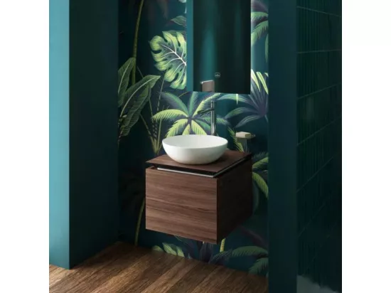 Vasque 38 x 38 ronde à poser VILLEROY ET BOCH Loop & Friends non meulé stone white avec trop plein