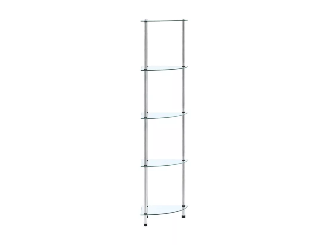 Étagère 5 niveaux Transparent 30x30x130 cm Verre trempé