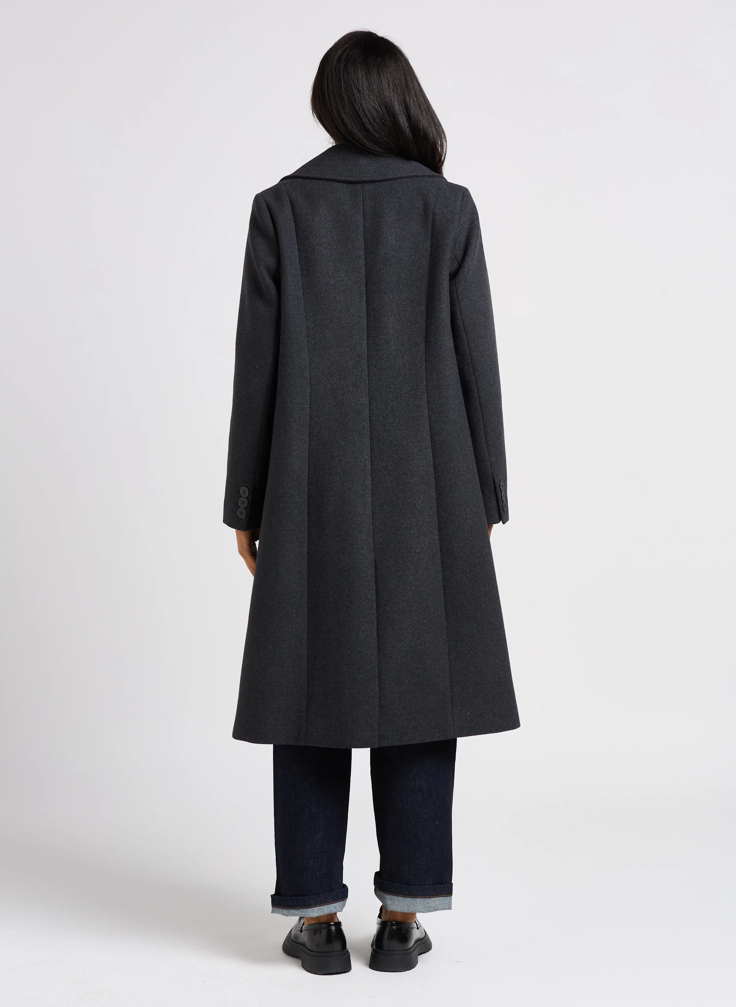 LE JILL - Jean large taille haute en coton stretch| Bleu
