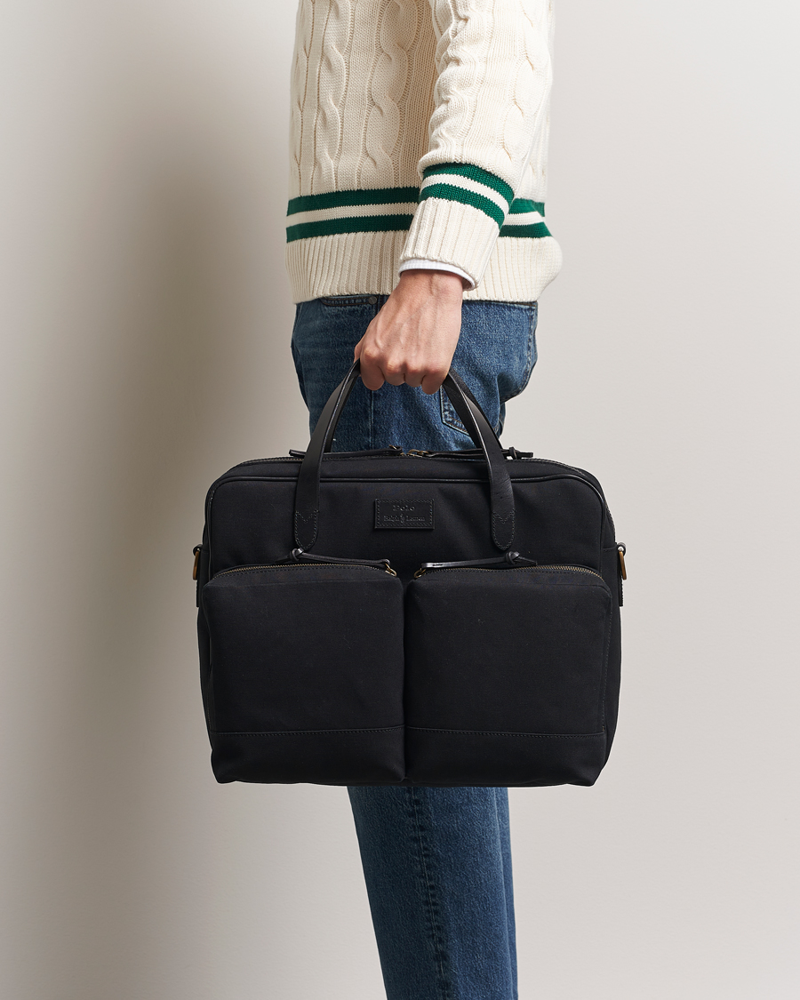 Polo Ralph Lauren Commuter Canvas Messenger Bag Black