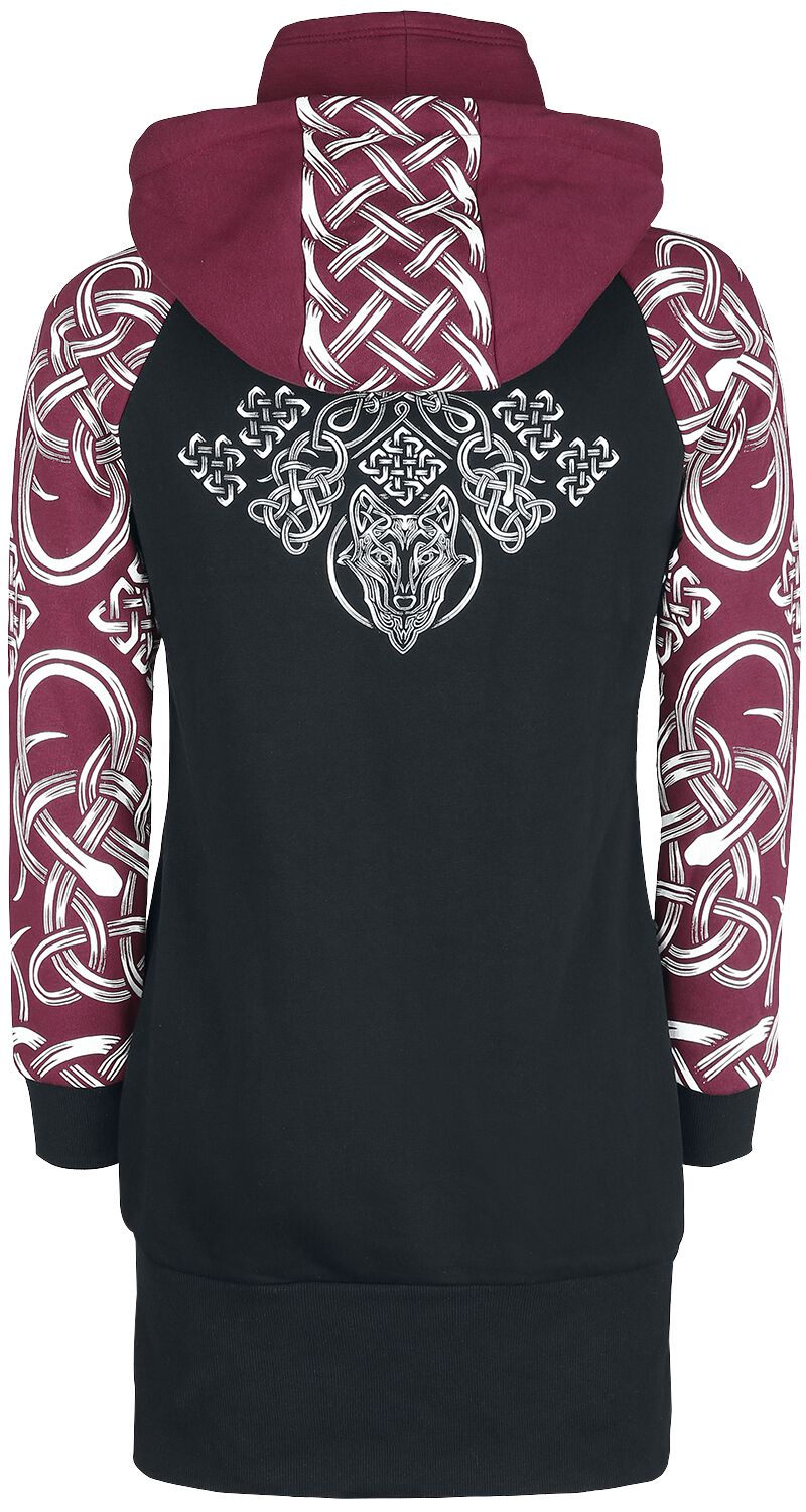 Robe à Capuche Décorations Celtiques | Black Premium by EMP Robe courte