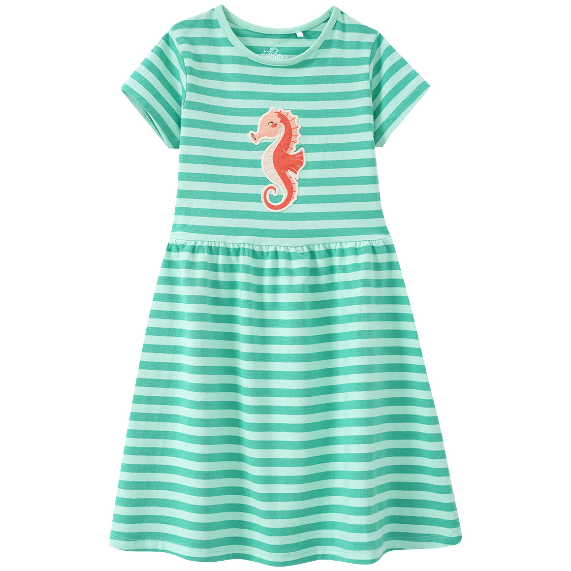 Topolino Mädchen Kleid mit Seepferdchen-Applikation hellgrün / grün