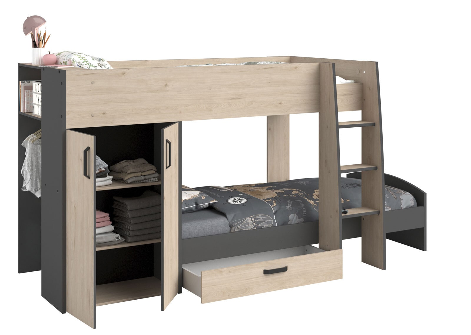 Parisot Etagenbett Stim 2 braun/grau