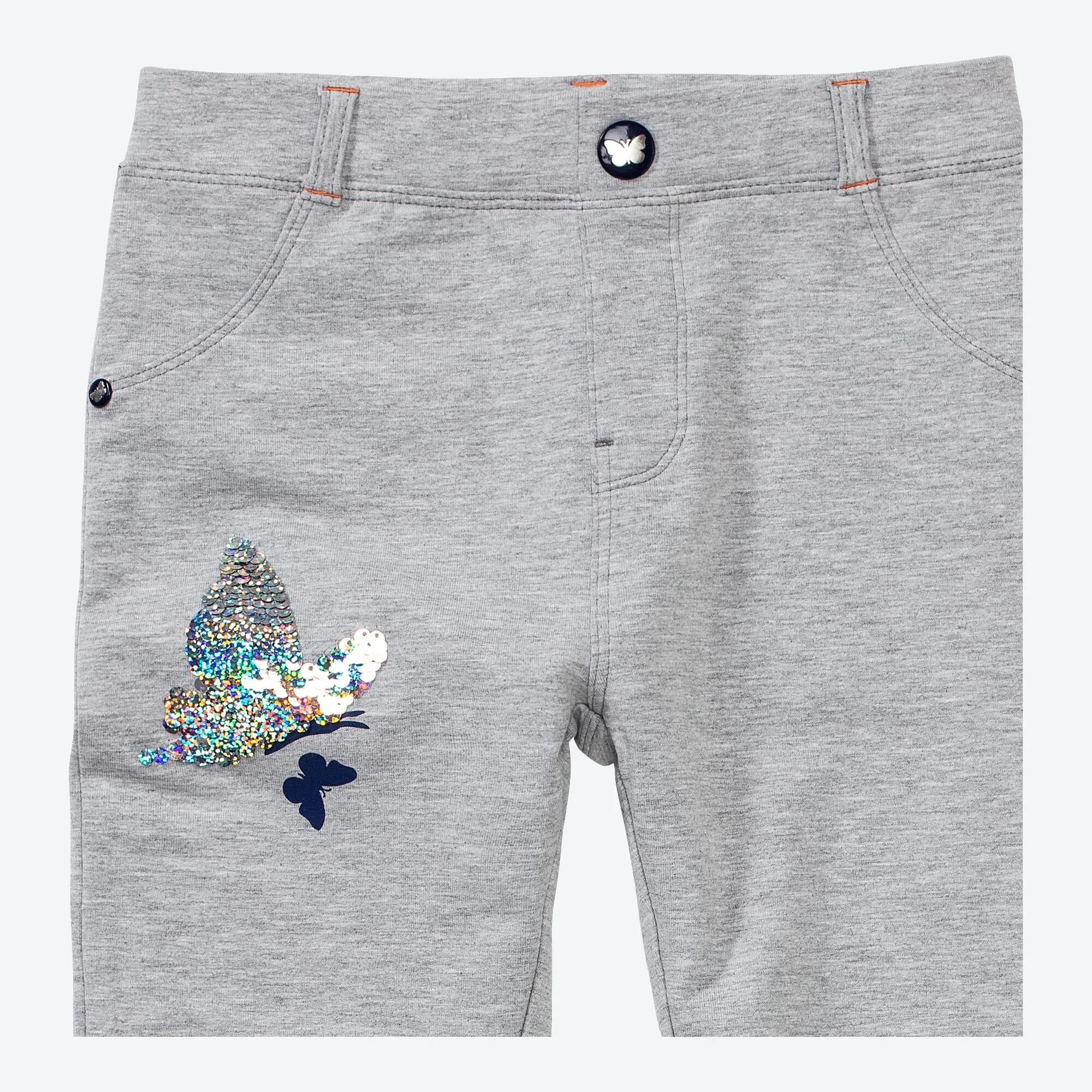 Mädchen-Sweatleggings mit Schmetterlings-Motiv